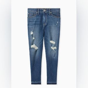 NWT Torrid Sky‎ High Crop Brighton Hem Destructive Jeans Distressed size 16
